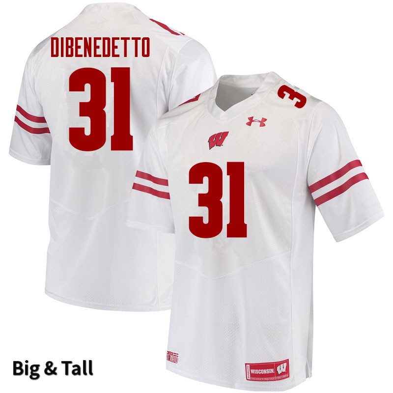 Wisconsin Badgers Men's #31 Jordan DiBenedetto NCAA Under Armour Authentic White Big & Tall College Stitched Football Jersey XX40W00SX
